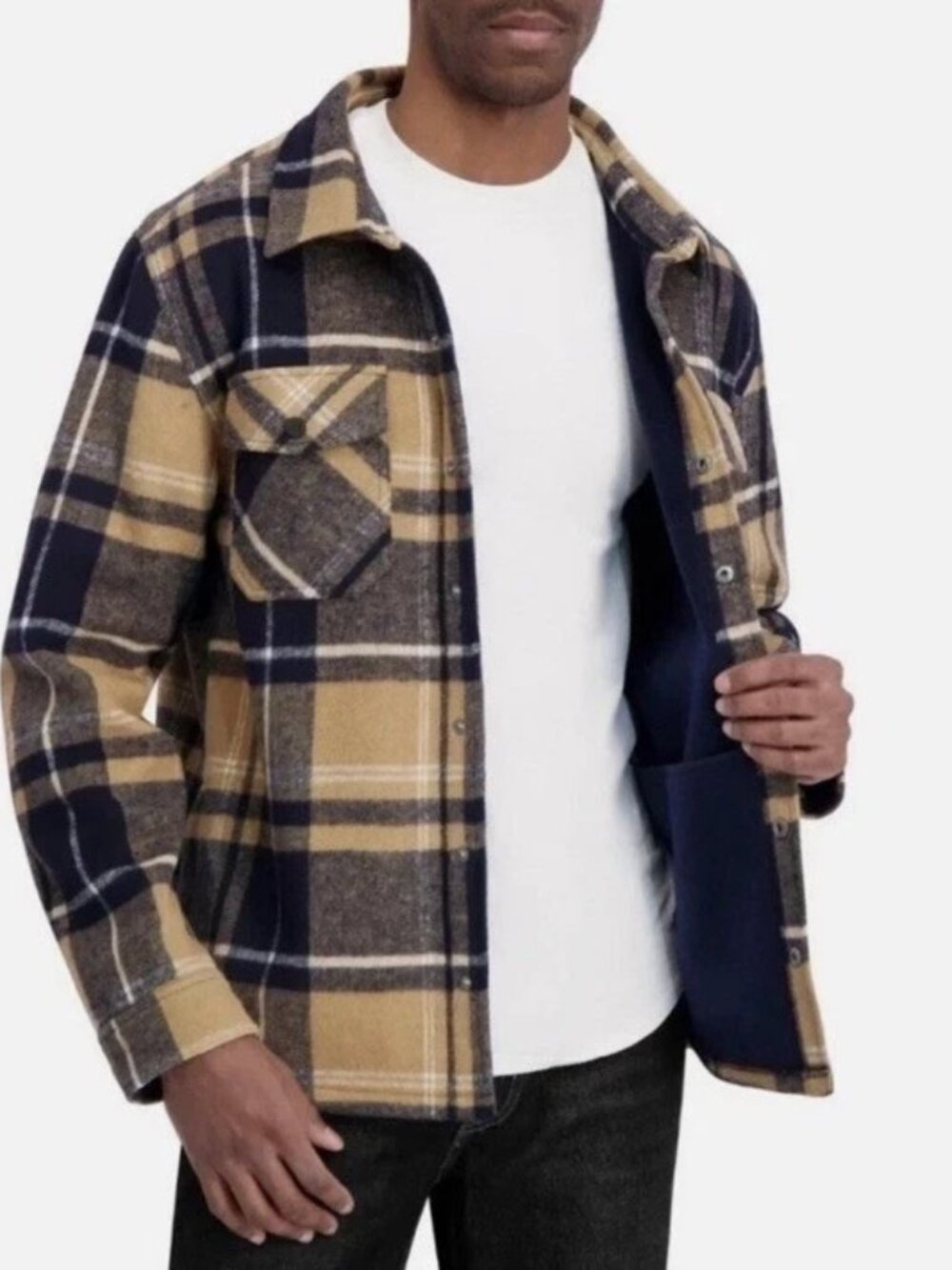 Dakine Men's Size XXL Blue Plaid Snap Heavyweight Shacket Shirt NWT